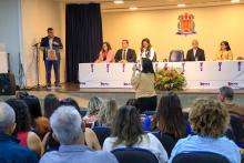 Cerimônia de recondução do diretor e posse do vice-diretor do Centro de Ciências Biológicas e da Saúde (CCBS), professores Emanuel Soares de Sousa e Smayk Sousa. Na foto, o reitor Clay Chagas. Foto: Sidney Oliveira/Ascom Uepa