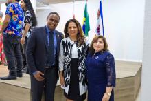 Foi realizada na manhã de hoje, a cerimônia de posse do professor Frederico  Bicalho e da professora Edina Fialho aos cargos de diretor e vice-diretora, respectivamente do Centro de Ciências Sociais e Educação (CCSE). Na foto, a vice-reitora, Ilma Pastana com os nova direção. Foto: Sidney Oliveira/Ascom Uepa