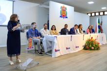 Foi realizada na manhã de hoje, a cerimônia de posse do professor Frederico  Bicalho e da professora Edina Fialho aos cargos de diretor e vice-diretora, respectivamente do Centro de Ciências Sociais e Educação (CCSE). Na foto, a professora Edina Fialho. Foto: Sidney Oliveira/Ascom Uepa