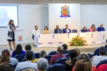 Foi realizada na manhã de hoje, a cerimônia de posse do professor Frederico  Bicalho e da professora Edina Fialho aos cargos de diretor e vice-diretora, respectivamente do Centro de Ciências Sociais e Educação (CCSE). Na foto, a vice-reitora, Ilma Pastana. Foto: Sidney Oliveira/Ascom Uepa