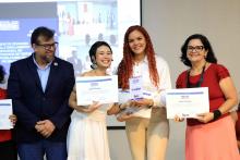 Na noite de ontem, segunda - feira, 9, foi celebrada a entrega da premiação do melhor TCC 2024, no auditório Paulo Freire do Centro de Ciências Sociais e Educação (CCSE). Foto: Sidney Oliveira/Ascom Uepa.