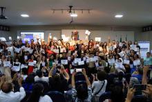 Na noite de ontem, segunda - feira, 9, foi celebrada a entrega da premiação do melhor TCC 2024, no auditório Paulo Freire do Centro de Ciências Sociais e Educação (CCSE). Foto: Sidney Oliveira/Ascom Uepa.