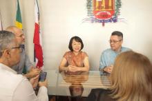 No dia 25 de março, o Reitor em exercício Prof. Carlos Capela, o Vice-Reitor em exercício Prof. Jofre Jacob e o Coordenador de Relações Internacionais Prof. André Diniz, receberam a equipe do Instituto Confúcio da Uepa composta pela Diretora chinesa Sun King e pelo Diretor Antônio Braga para recepcionar os novos professores chineses que atuarão durante o ano letivo de 2025. Foto: Paula Hoyos/Ascom Uepa