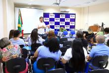 Em visita ao campus de  Marabá para companhar a construção do bloco 5, reunir com a coordenação do Campus e servidores, o reitor Clay Chagas também participou do acolhimento  aos alunos de Biomedicina. Foto: Sidney Oliveira/Ascom Uepa
