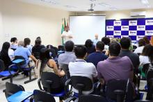Em visita ao campus de  Marabá para companhar a construção do bloco 5, reunir com a coordenação do Campus e servidores, o reitor Clay Chagas também participou do acolhimento  aos alunos de Biomedicina. Foto: Sidney Oliveira/Ascom Uepa