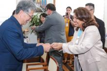 Reitor Clay Chagas, recebe o Conselheiro de educação da China no Brasil  - Foto -Sidney Oliveira /Ascom Uepa