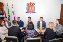 Reitor Clay Chagas, recebe o Conselheiro de educação da China no Brasil  - Foto -Sidney Oliveira /Ascom Uepa