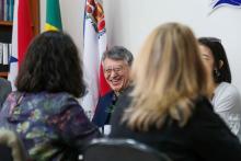 Reitor Clay Chagas, recebe o Conselheiro de educação da China no Brasil  - Foto -Sidney Oliveira /Ascom Uepa