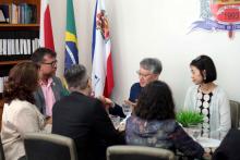 Reitor Clay Chagas, recebe o Conselheiro de educação da China no Brasil  - Foto -Sidney Oliveira /Ascom Uepa