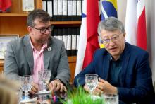 Reitor Clay Chagas, recebe o Conselheiro de educação da China no Brasil  - Foto -Sidney Oliveira /Ascom Uepa