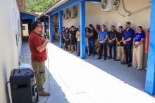 O reitor Clay Anderson Nunes Chagas, inaugurou duas salas no campus de São Miguel do Guamá: Sala multidisciplinar de ensino, pesquisa e exteção - Guilherme Antônio da Costa e a sala de  diretório acadêmico, no dia 4 de outubro. Além da inauguração, Clay Chagas visitou as as  demais dependências e apresentou a nova coordenadora de São Miguel do Guamá, Sara Sulima. Foto: Sidney Oliveira/Ascom Uepa.