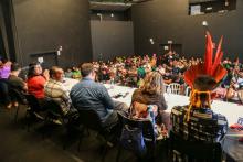 A abertura do Seminário Regional de Escuta dos Povos Indígenas sobre a criação da Universidade Indígena, foi realizado na quinta - feira, 26, na  Usina da Paz do Icuí e no campus XXII da Uepa, em Ananindeua. Foto: Sidney Oliveira/Ascom Uepa.