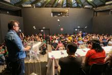 A abertura do Seminário Regional de Escuta dos Povos Indígenas sobre a criação da Universidade Indígena, foi realizado na quinta - feira, 26, na  Usina da Paz do Icuí e no campus XXII da Uepa, em Ananindeua. Foto: Sidney Oliveira/Ascom Uepa.