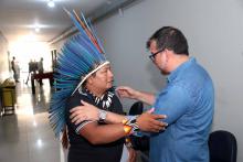 A abertura do Seminário Regional de Escuta dos Povos Indígenas sobre a criação da Universidade Indígena, foi realizado na quinta - feira, 26, na  Usina da Paz do Icuí e no campus XXII da Uepa, em Ananindeua. Foto: Sidney Oliveira/Ascom Uepa.