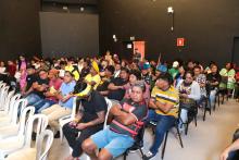 A abertura do Seminário Regional de Escuta dos Povos Indígenas sobre a criação da Universidade Indígena, foi realizado na quinta - feira, 26, na  Usina da Paz do Icuí e no campus XXII da Uepa, em Ananindeua. Foto: Sidney Oliveira/Ascom Uepa.