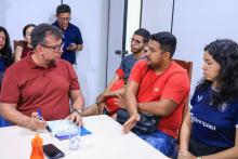 Reuniões com servidores e alunos, marcaram a visita do reitor Clay Anderson Nunes Chagas, ao campus XlV do Moju. Foto: Sidney Oliveira/Ascom Uepa.