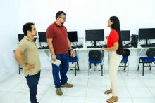 Reuniões com servidores e alunos, marcaram a visita do reitor Clay Anderson Nunes Chagas, ao campus XlV do Moju. Foto: Sidney Oliveira/Ascom Uepa.