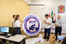 Celebração em comemoração aos 15 anos de existência do Campus XX de Castanhal. Na foto, lançamento do selo comemorativo dos 15 anos. Foto: Sidney Oliveira/Ascom Uepa.