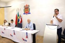 Celebração em comemoração aos 15 anos de existência do Campus XX de Castanhal. Na foto, o pronunciamento do reitor, Clay Chagas. Foto: Sidney Oliveira/Ascom Uepa.