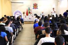 Celebração em comemoração aos 15 anos de existência do Campus XX de Castanhal. Na foto, o pronunciamento do reitor, Clay Chagas. Foto: Sidney Oliveira/Ascom Uepa.