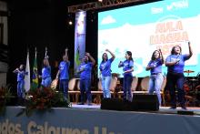 Apresentação do coral de libras Mãos e Melodias. Foto: Sidney Oliveira/Ascom Uepa.