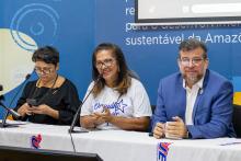 Reitor Clay Chagas e vice-reitora Ilma Pastana participaram da mesa de abertura do evento
