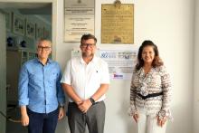 Na tarde da terça - feira, 14, o reitor Clay Chagas e a vice-reitora, Ilma Pastana, entregaram equipamentos na Escola de Enfermagem Magalhães Barata. Após a entrega, se reuniram com alunos e professores do campus lV para tratar de assuntos inerentes à pós - graduação. Foto: Sidney Oliveira/Ascom Uepa