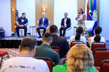 Na manhã desta quinta - feira, 27, foi realizada a abertura da ll Fórum de Educação à Distância: Metodologia, Recurso e Prática. Na foto, a professora Maria José Cravo, Coordenadora do Núcleo de Educação à distância, e coordenadora Institucional da UAB. Foto: Sidney Oliveira/Ascom Uepa.