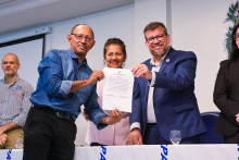 Na terça-feira, 9, foi realizada as cerimônias de posse e recondução de cargo dos chefes de departamento e coordenadores de curso dos Centros de Ciências Sociais e Educação (CCSE), Centro de Ciências Biológicas e da Saúde (CCBS) e Centro de Ciências Naturais e Tecnologia (CCNT).