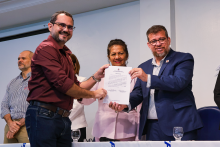 Na terça-feira, 9, foi realizada as cerimônias de posse e recondução de cargo dos chefes de departamento e coordenadores de curso dos Centros de Ciências Sociais e Educação (CCSE), Centro de Ciências Biológicas e da Saúde (CCBS) e Centro de Ciências Naturais e Tecnologia (CCNT).