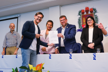 Na terça-feira, 9, foi realizada as cerimônias de posse e recondução de cargo dos chefes de departamento e coordenadores de curso dos Centros de Ciências Sociais e Educação (CCSE), Centro de Ciências Biológicas e da Saúde (CCBS) e Centro de Ciências Naturais e Tecnologia (CCNT).