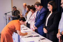 Na terça-feira, 9, foi realizada as cerimônias de posse e recondução de cargo dos chefes de departamento e coordenadores de curso dos Centros de Ciências Sociais e Educação (CCSE), Centro de Ciências Biológicas e da Saúde (CCBS) e Centro de Ciências Naturais e Tecnologia (CCNT).