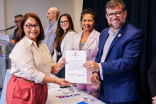 Na terça-feira, 9, foi realizada as cerimônias de posse e recondução de cargo dos chefes de departamento e coordenadores de curso dos Centros de Ciências Sociais e Educação (CCSE), Centro de Ciências Biológicas e da Saúde (CCBS) e Centro de Ciências Naturais e Tecnologia (CCNT).