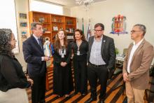 A reitoria da uepa, por meio do reitor Clay Chagas e a vice-reitora, Ilma Pastava, recebe a visita do Embaixador da Itália, Alessandro Cortese, Rosângela Maiorana (Vice-Cônsul Honorária da Itália no Pará) e Benedetto Reitano (Cônsul da Itália em Brasilia), na manhã desta sexta-feira (20). Foto: Sidney Oliveira/Ascom Uepa.