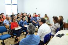 Na tarde da terça - feira, 14, o reitor Clay Chagas e a vice-reitora, Ilma Pastana, entregaram equipamentos na Escola de Enfermagem Magalhães Barata. Após a entrega, se reuniram com alunos e professores do campus lV para tratar de assuntos inerentes à pós - graduação. Foto: Sidney Oliveira/Ascom Uepa