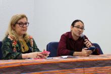 O V Seminário GENSEG acontece nesta sexta-feira, 16, das 8h às 18h, no auditório “Paulo Freire”, no Centro de Ciências Sociais e Educação (CCSE) da Universidade do Estado do Pará (UEPA). Na foto, a Coordenadora do Senseg, professora Dra Ana Lídia Nauar e o professor de antroplologia, Tiago Vaz. Foto: Sidney Oliveira.